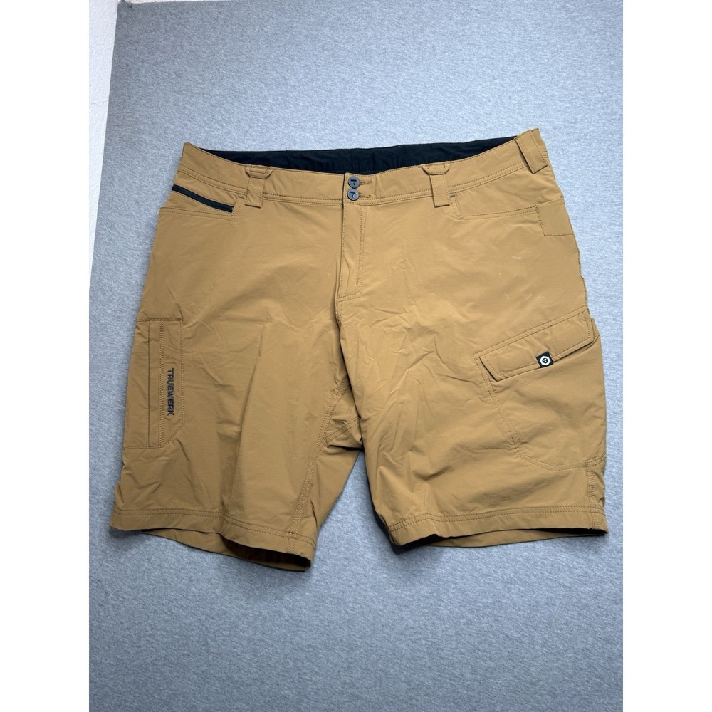 Truewerk T1 Werkshort Mens 42 Work Cargo Shorts Brown Technical Performance